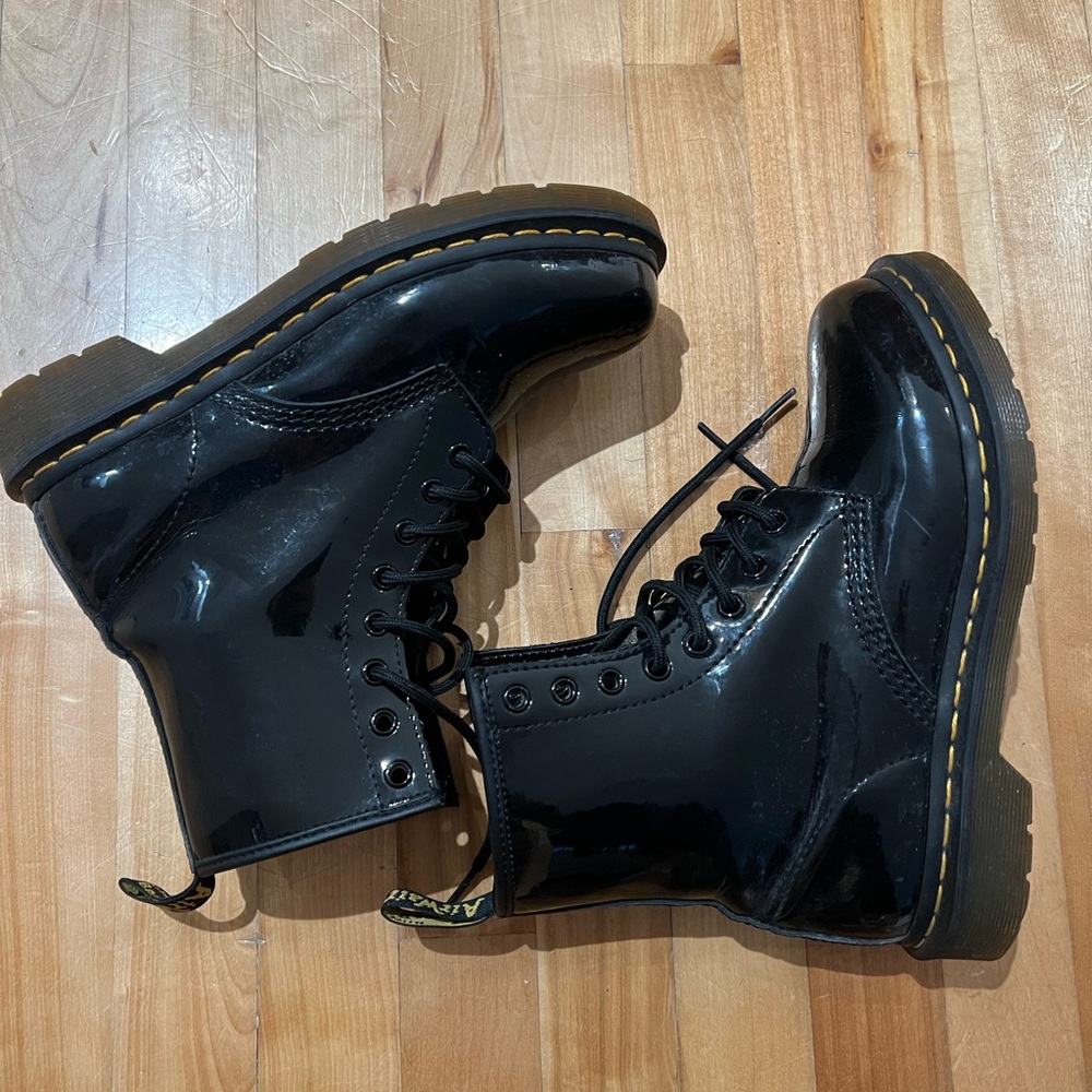 Dr. Martens Shiny Black Leather Boots
